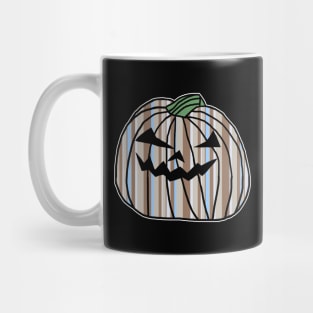 Light Blue Stone Stripes Halloween Horror Pumpkin Mug